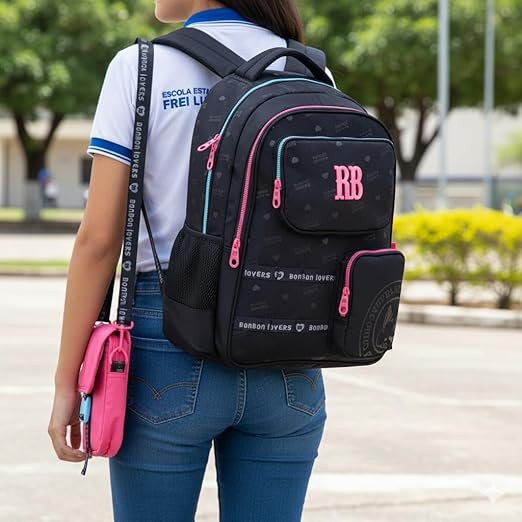 Mochila de Costas Rebecca Bonbon Urban Mix 2 em 1  Grande Com Bolsinha Removível