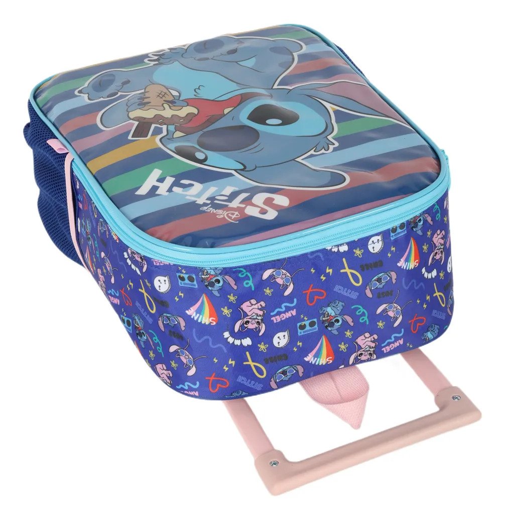 Mochila De Rodinhas Stitch Azul Luxcel